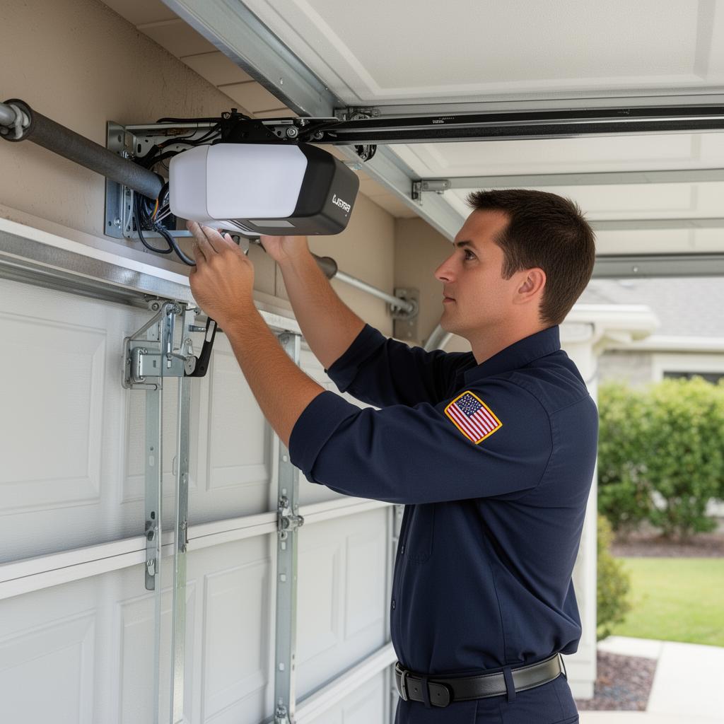 Professional garage door technician